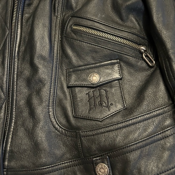 Harley-Davidson Black Leather Biker Jacket - Picture 5 of 8